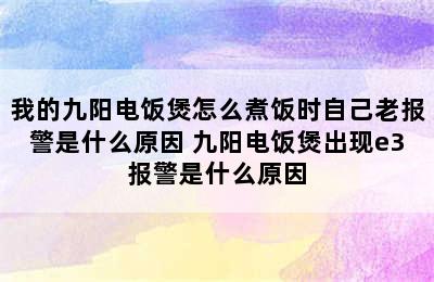 我的九阳电饭煲怎么煮饭时自己老报警是什么原因 九阳电饭煲出现e3报警是什么原因